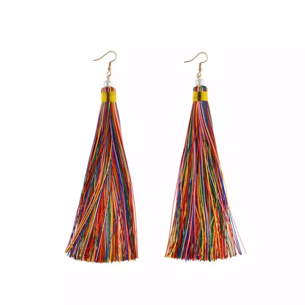 New! Multi-Color Tassel Earrings - Picture 5 of 12